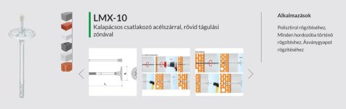 Szigeteléstartó horganyzott acél szeggel 10x160mm átf:100-110mm,ETA min.