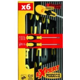 Csavarhúzó készlet 6 db-os Modeco (4 Lapos,2 PH-s)