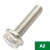 DIN 6921 Peremes hatlapfejű csavar,bordázott A2, Rozsdamentes, M 10x20