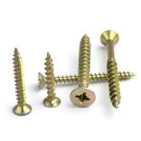 DIN 7505 Süllyesztettfejű, faforgácslap csavar, Acél, Sárga horganyzott, 4,5x40