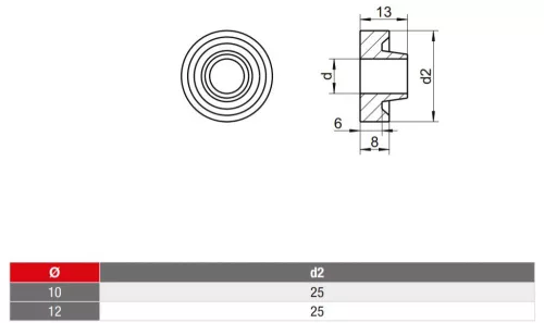 EPDM alátét ászokcsavarhoz fekete M 12