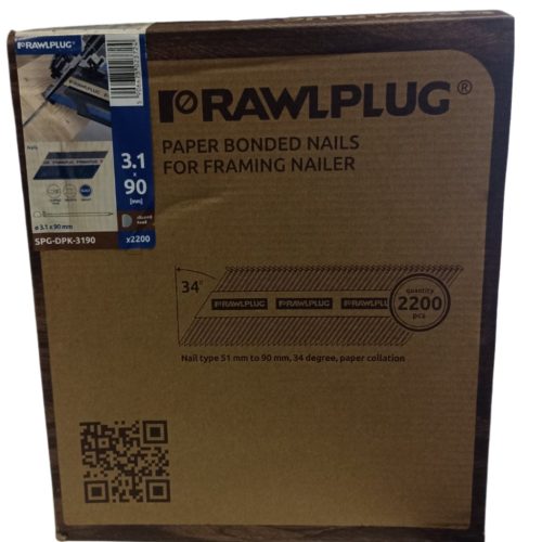 Síktáras gépiszeg 34 fokos 3,1x90 SIMA, 2200 db/doboz (RAWL)