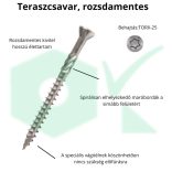 Teraszcsavar C1, rozsdamentes 5X70