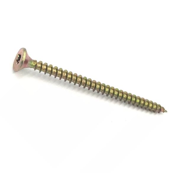 DIN 7505 Süllyesztettfejű, faforgácslap csavar, Acél, Sárga horganyzott, 5x80 Torx