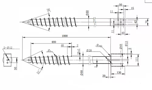 Talajcsavar U 68x1000 - 111