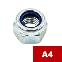 Saválló (A4) hatlapú műanyagbetétes önzáró anya (DIN 985)