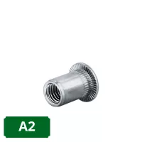 Rozsdamentes (A2) peremes rovátkolt szegecsanya